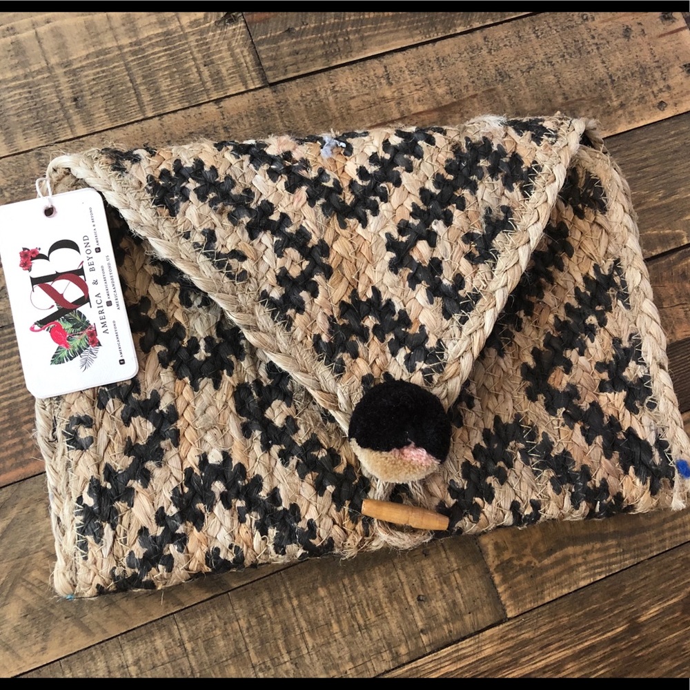 Boho woven clutch purse